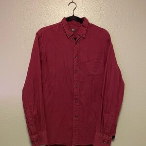 Uniqlo Red Casual Button Down Shirt